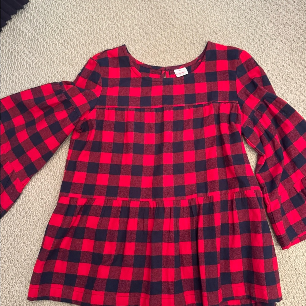 Hanna Andersson Red and Black Checkered Kids Blouse